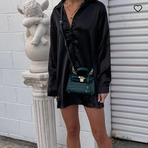 Princess Polly mini black shirt dress